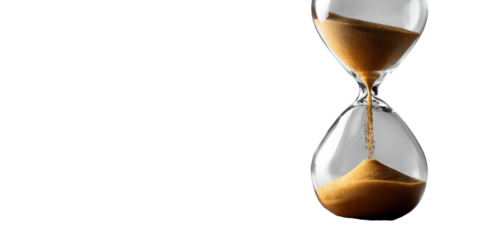 Golden Sand Hourglass on Transparent Background, PNG