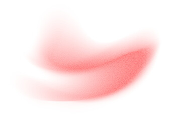 Abstract gradient shape with noise, red blurred grainy color gradation, vibrant design element. Figure with soft flow effect, isolated on white. Vector illustration.