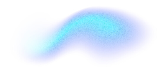 Abstract gradient shape with noise, blue blurred grainy color gradation, vibrant design element. Figure with soft flow effect, isolated on white. Vector illustration.