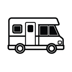 RV Icon Outline Vector Illustration