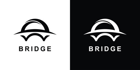 logo design bridge and sun,building architect,design modern elegant.