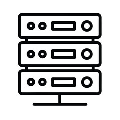 Server Icon Outline Vector Illustration