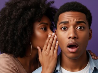 Astonished Young Man Reacts to Secret Shared by Girlfriend, Showing Extreme Facial Expression of Shock and Unbelief