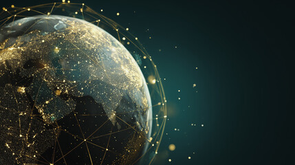 Obraz premium charts and graphs with statistics to innovative analyze business potential and forecast future development of companies growth network points Earth's surface