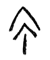 Black grunge hand drawn arrow. Arrow isolated on white. Vector illustration.