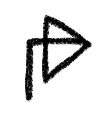 Black grunge hand drawn arrow. Arrow isolated on white. Vector illustration.