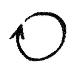 Black grunge hand drawn arrow. Arrow isolated on white. Vector illustration.