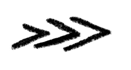 Black grunge hand drawn arrow. Arrow isolated on white. Vector illustration.