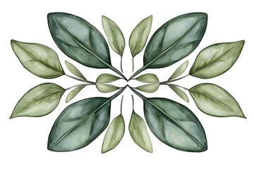 Naklejka premium Elegant Arrangement of Green Leaves in Various Shades for Decorative Use and Design