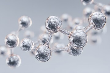 A close-up of a molecular structure, showcasing the intricate details of science and technology