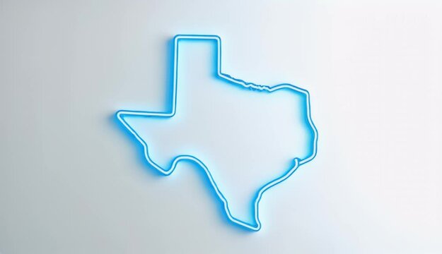 Neon Texas Outline A Glowing State Map