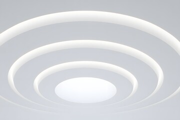 Abstract ring light on a white background, The circular shape adds a sense of flow and rhythm