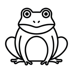 Minimal Frog Outline Icon – Thin Line Vector Animal Design