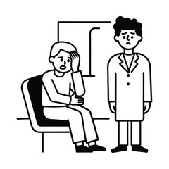 Doctor Consultation with Patient in Office – Medical Illustration Vector