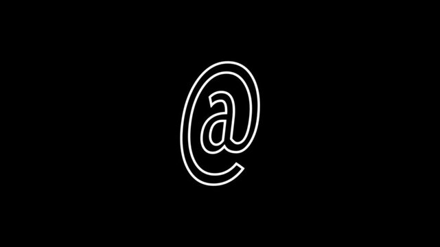 email, at sign icon, at-symbol, arroba, e-mail communication concept. cartoon, illustration, sketch, clip art, Alpha channel.