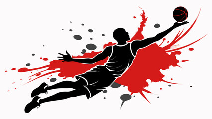 Basketball Dunk Silhouettes – Splash Art Action Series
