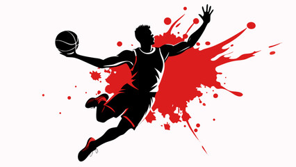 Basketball Dunk Silhouettes – Splash Art Action Series