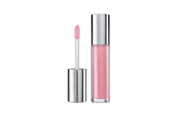 Pink Lip Gloss with Silver Cap and Applicator, Cosmetic Product, Beauty Item isolated on transparent background