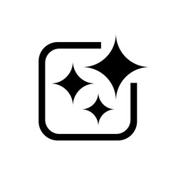 Simple AI icon on black and white