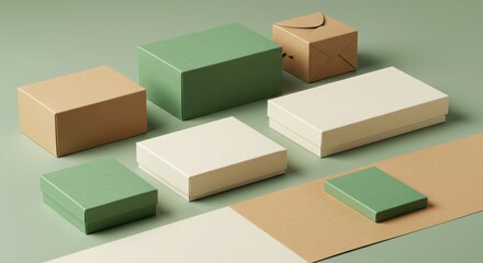 Assorted Minimalist Packaging Boxes for Product Presentation Display