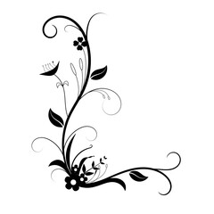 Flourish design element, floral ornament