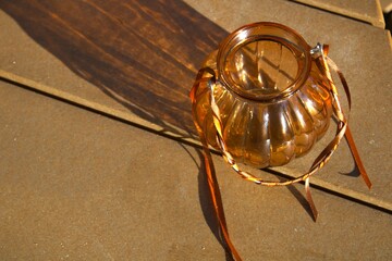 pumpkin shaped bronze orange decoration