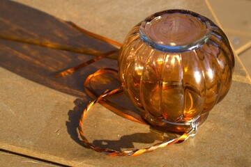 pumpkin shaped bronze orange decoration