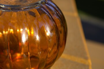 pumpkin shaped bronze orange decoration