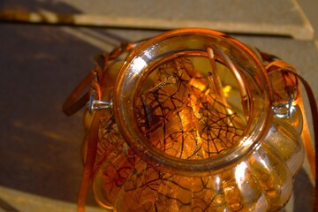 pumpkin shaped bronze orange decoration