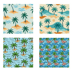 Beach simple boho seamless pattern. vector illustration