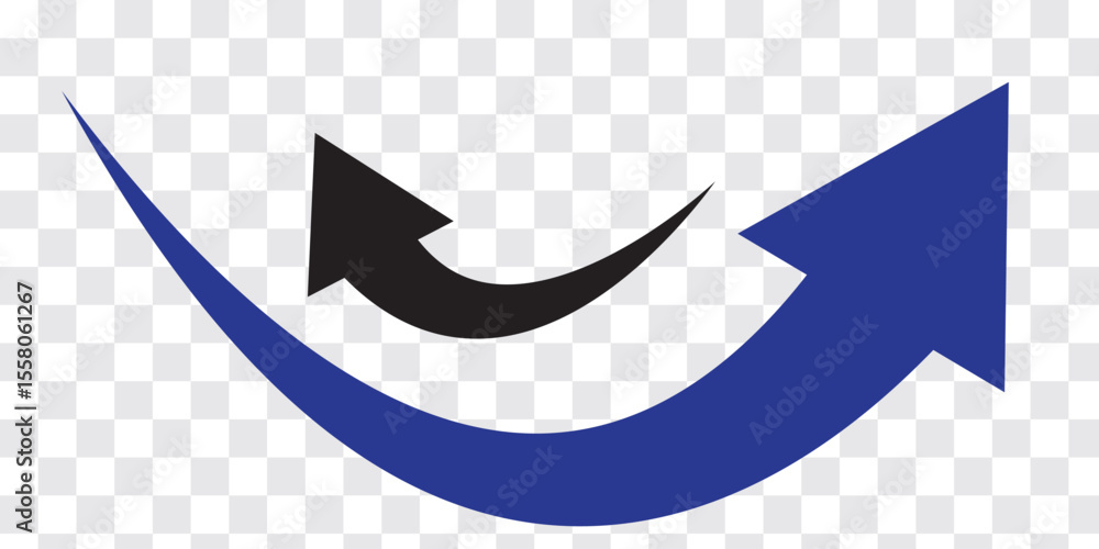 Poster set long blue curve arrow icon. blue curve arrow icon set. long arrow icon set. curve arrow set. var