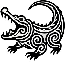 A collection of minimalist crocodile logos—each crafted with bold, clean lines and simplified geometric forms for optimal traceability and easy vector conversion. These designs balance fierce characte