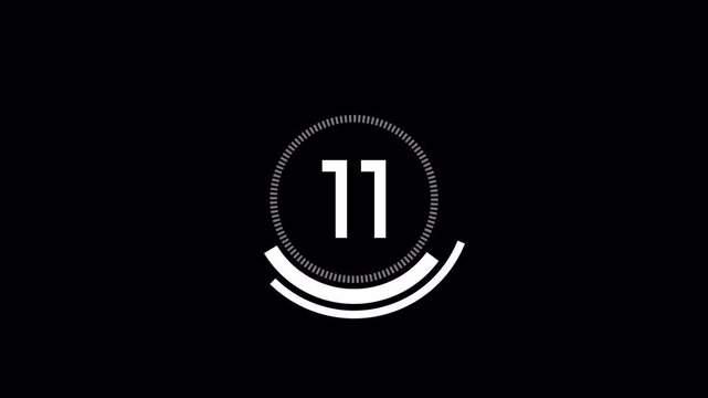 Fifteen Second countdown animation from 15 seconds to 0 seconds