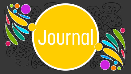 Journal Yellow Dark Black Colorful Design Element Circle Text 