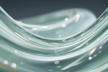 Abstract wave-like glass structure with a shiny look and an artistic feel