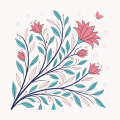 floral background abstract foliage vector image