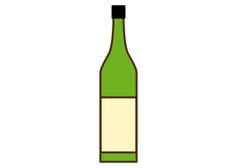 緑　日本酒の酒瓶　ボトル　調味料アイコン