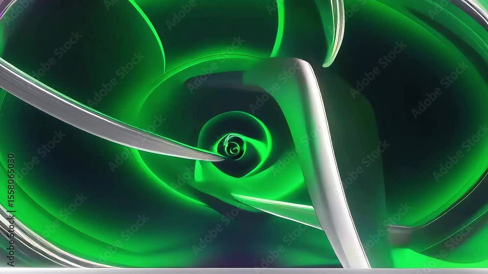 Poster dynamic green and white abstract video loop