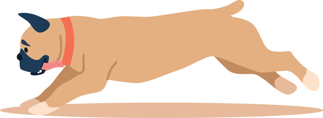 Crazy dog running vector illustration