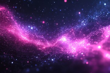 Fototapeta premium Colorful space nebula with bright pink and purple stars