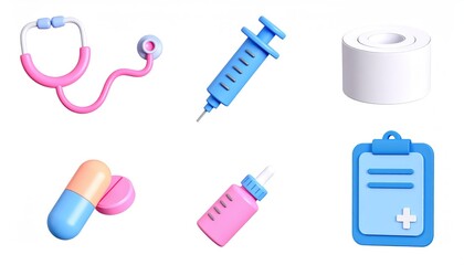 Medical Supplies: A Playful 3D Icon Set