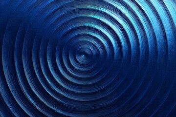 Obraz premium Abstract blue circular pattern evoking a sense of depth and movement, like ripples in water, creating a mesmerizing visual experience
