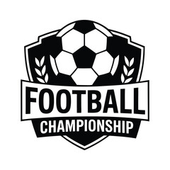 Obraz premium Official Football Championship Logo: Bold Black & White Design