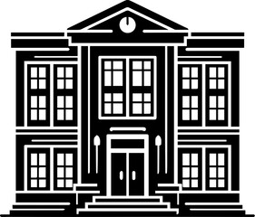 School Building Front Icon