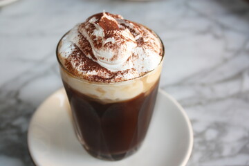 coffee with fresh cream