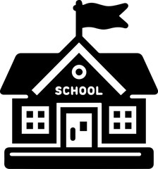 School Building Front Icon