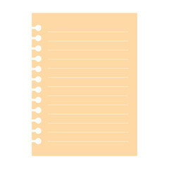 blank notebook paper sheet isolated on white
