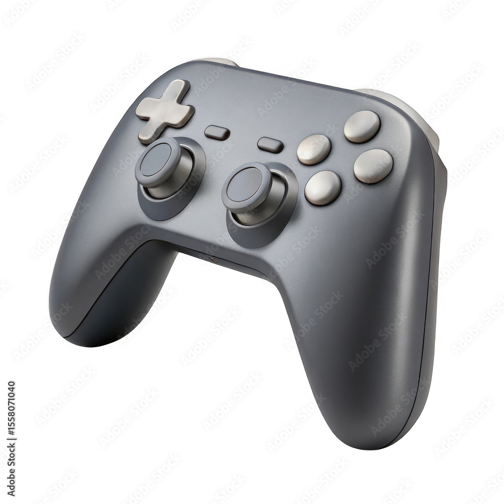 Poster 3d modern game controller isolated on transparent background