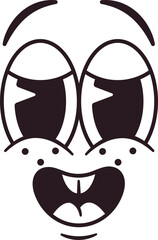 Retro happy emoticon animation vector illustration