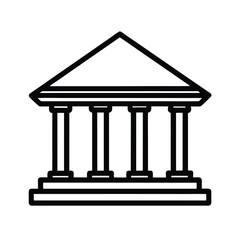 Fototapeta premium Bank Building Icon Outline Vector Illustration
